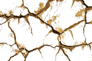 Aerial view of cracked dry earth, showcasing a natural pattern of arid soil in shades of brown. Perfect for themes of dryness and climate. png