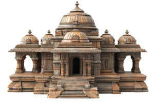 antigo pedra têmpora com intrincado esculturas exibindo tradicional arquitetura, múltiplo cúpulas, arqueado entradas, e ornamentado detalhe. png