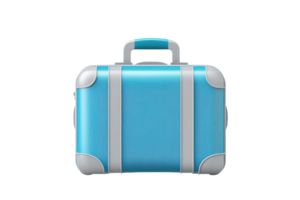 Blue suitcase on transparent background, perfect for travel, baggage, and vacation themes. Clean design suits various holiday and travel concepts. png