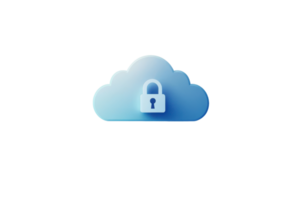 Cloud icon with a padlock symbolizing digital security and data protection. Ideal for technology and cybersecurity themed projects. png