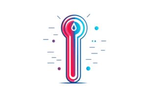 Colorful abstract digital design, displaying a vibrant stylized key with neon hues, symbolizing creativity and technological innovation. png