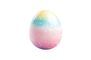 Colorful pastel egg with a smooth gradient and speckled design, ideal for Easter-themed projects and festive decorations. png