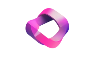 Colorful abstract 3D shape with gradient hues, showcasing modern digital art design, perfect for creative and futuristic concept visualizations. png