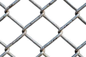 Close-up of a metallic chain link fence with a transparent background. showcasing industrial strength and texture, symbolizing security and boundary. png