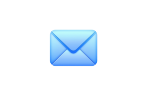 Digital blue envelope icon symbolizing email communication. Perfect for digital and online messaging concepts and technology designs. png