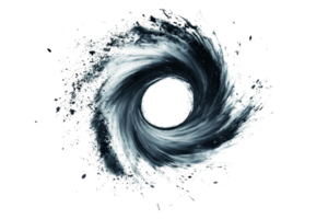 Dynamic swirling vortex of water creating an abstract circle pattern on a transparent background. symbolizing energy and fluid motion. png