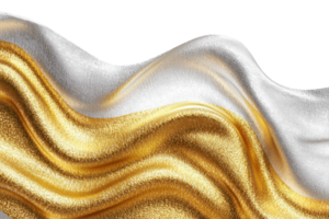 Elegant flowing gold and silver abstract wave texture, perfect for luxury backgrounds and artistic designs in digital and print media. png