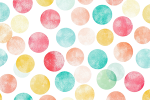 Colorful watercolor circles pattern on a transparent background. blending soft pastel hues for a vibrant and playful visual effect. png