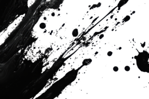 Dramatic black paint splash against dark background, capturing dynamic movement and abstract form with a powerful contrast and texture. png
