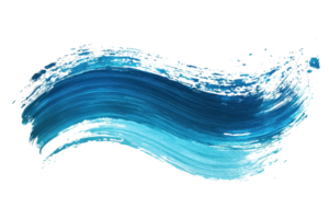 Dynamic blue paint stroke on transparent background. illustrating creativity and artistic expression with vibrant colors and fluid motion. png