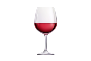 Elegant glass of red wine on a clear background, ideal for dining, culinary, and lifestyle themes. Captures the essence of sophistication. png