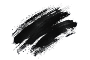 Dynamic black brush stroke on a transparent background, ideal for creative design, art projects, and digital artwork enhancements. png