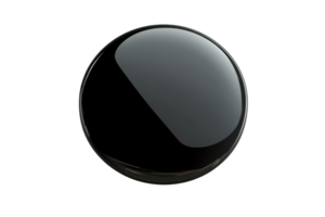 Glossy black sphere isolated on transparent background, perfect for design and artistic presentations. png