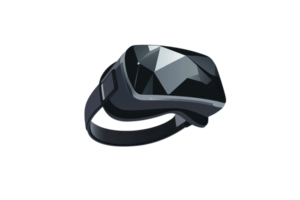 Futuristic virtual reality headset with sleek design, perfect for immersive gaming and technology experiences. High-tech innovation for modern use. png
