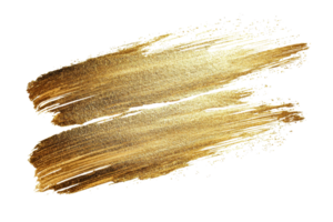 Golden brush strokes on a transparent background, creating an elegant and luxurious design element for creative projects or presentations. png
