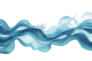 Flowing blue abstract wave design on transparent background. perfect for artistic and modern design projects, conveying motion and tranquility. png