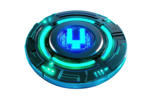 Futuristic glowing digital interface with a central 4. Cybernetic theme in vibrant neon colors, perfect for tech and sci-fi concepts. png