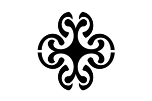 Intricate symmetrical black ornament, creating a captivating artistic pattern on a transparent background. perfect for design inspiration. png