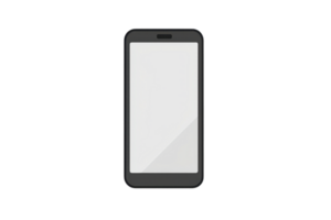 Illustration of a modern smartphone with blank screen, showcasing sleek design and technology. Ideal for tech, app, and communication concepts. png