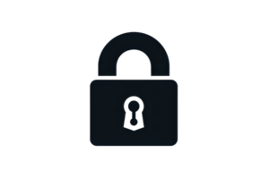 Image of a black padlock symbolizing security and protection, ideal for concepts related to safety and privacy. png