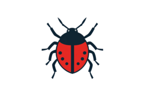 Illustration of a colorful ladybug with distinctive spots and vibrant red shell, symbolizing beauty and biodiversity in nature. png