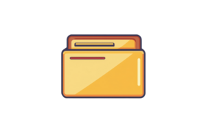 Illustration of a yellow folder icon representing digital or physical document storage, perfect for organizational and data-related concepts. png