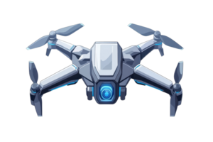 High-tech quadcopter drone with streamlined design, featuring sleek body and advanced technology for aerial photography and exploration. png