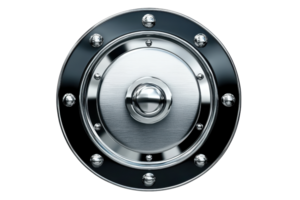 High-quality image of a sleek metal vault door, showcasing security and protection. Ideal for financial and security-themed projects. png