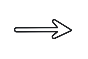 Simple black arrow pointing right, isolated on transparent background. Perfect for navigation, direction, and interface design concepts. png
