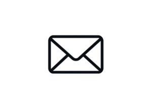 Minimalist black envelope icon isolated on transparent background. symbolizing communication and correspondence in digital and traditional forms. png