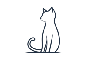 Minimalist line art of a cat silhouette, representing simplicity and elegance. Perfect for modern design and decoration needs. png