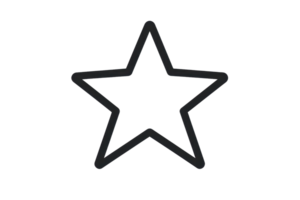 Simple black outline of a star on a transparent background. symbolizing simplicity and minimalism. Perfect for design and creative projects. png