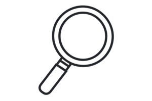 minimalista linha arte ilustração do uma ampliação vidro, simbolizando procurar, exploração, e foco. perfeito para rede e impressão Projeto. png