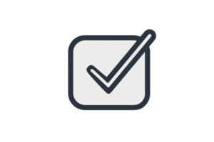 Minimalist checkbox icon with a sleek design, symbolizing completion and approval in digital formats. Perfect for UI,UX and web design. png