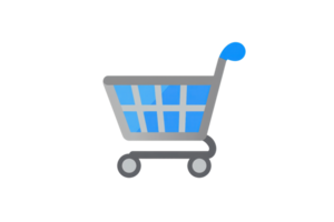 Minimalistic shopping cart icon on a transparent background. Perfect for ecommerce, retail, and online store design projects. png