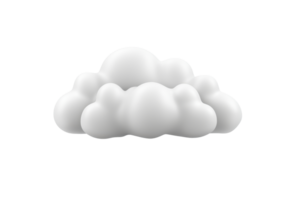 Realistic white cloud illustration on a transparent background, perfect for weather and nature-themed designs. png