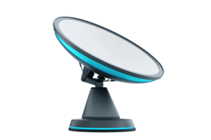 Modern satellite dish with sleek design, isolated on white. Ideal for technology and communication concepts. png