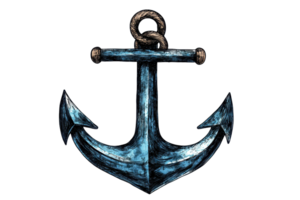 Rustic vintage anchor image showcasing nautical charm, perfect for maritime themes, ocean-inspired designs, and sea-related projects. png