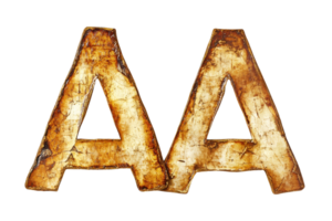 Rustic uppercase double A letters with a weathered, grunge appearance, perfect for vintage and retro design projects. png