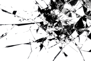 Shattered glass pattern with intricate cracks, symbolizing fragility and chaos. Perfect for abstract backgrounds and design concepts. png