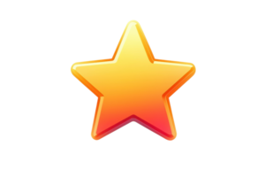 Vibrant 3D star emoji with a gradient design, representing excellence, achievement, or highlight in a minimalistic style. png