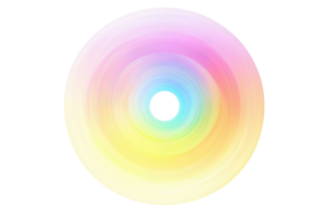 Vibrant circular rainbow gradient on a transparent background. showcasing a spectrum of colors blending seamlessly for a dynamic visual effect. png