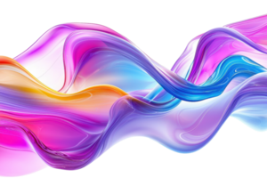 Vibrant colorful abstract wave design, featuring smooth fluid curves in vivid hues, perfect for artistic and modern visual concepts. png