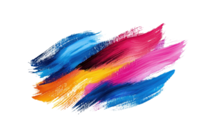 Vibrant abstract art with bold, colorful brushstrokes blending blues, pinks, and oranges. Perfect for creative and artistic design projects. png