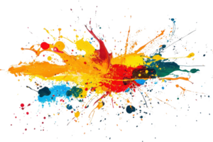 Vibrant abstract color splash art, expressing creativity and energy with dynamic paint strokes in bold hues. Perfect for modern design projects. png