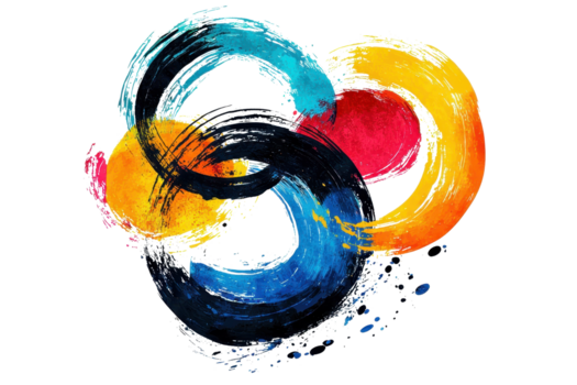 vibrante abstrato arte com entrelaçados colorida pinceladas criando dinâmico e enérgico movimento. perfeito para criativo projetos. png