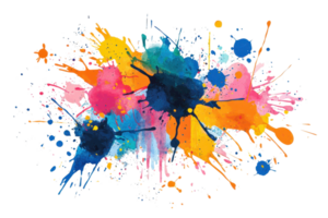 Vibrant abstract paint splash in various colors, creating a dynamic and artistic background perfect for creative projects and digital designs. png
