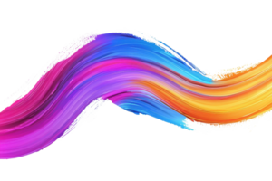 Vibrant abstract wave of colorful brushstrokes flowing seamlessly on a transparent background. creating a dynamic and energetic visual effect. png