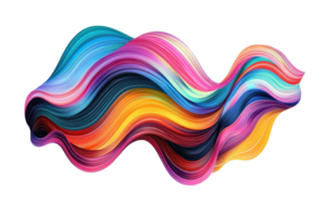 Vibrant abstract wavy pattern with colorful flowing lines. Dynamic, artistic, and creative design perfect for backgrounds and prints. png