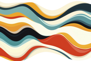 Vibrant abstract wave pattern with bold colors and flowing lines, perfect for modern design or creative backgrounds. png